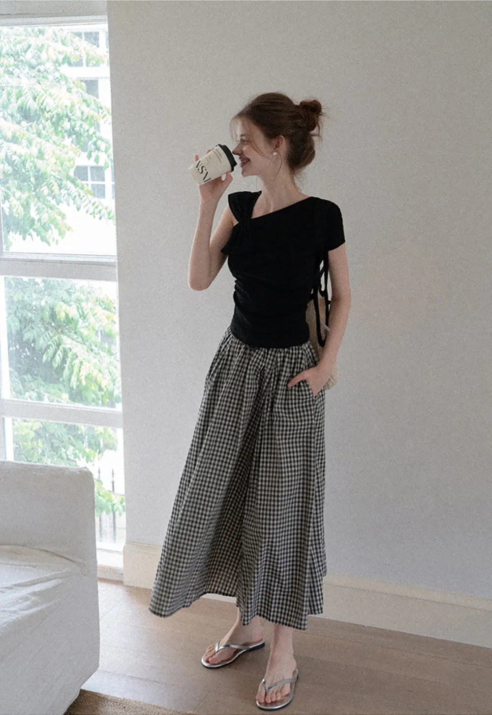 Asymmetric Bow Shoulder Top