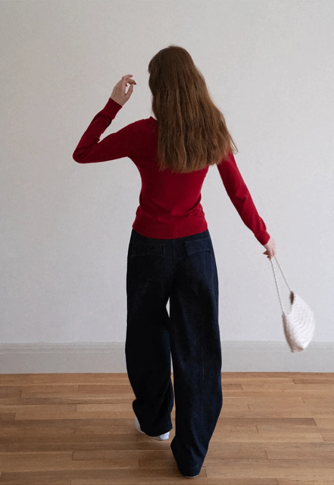 Women Wide‑Leg Denim Pants