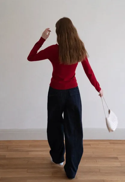 Women Wide‑Leg Denim Pants