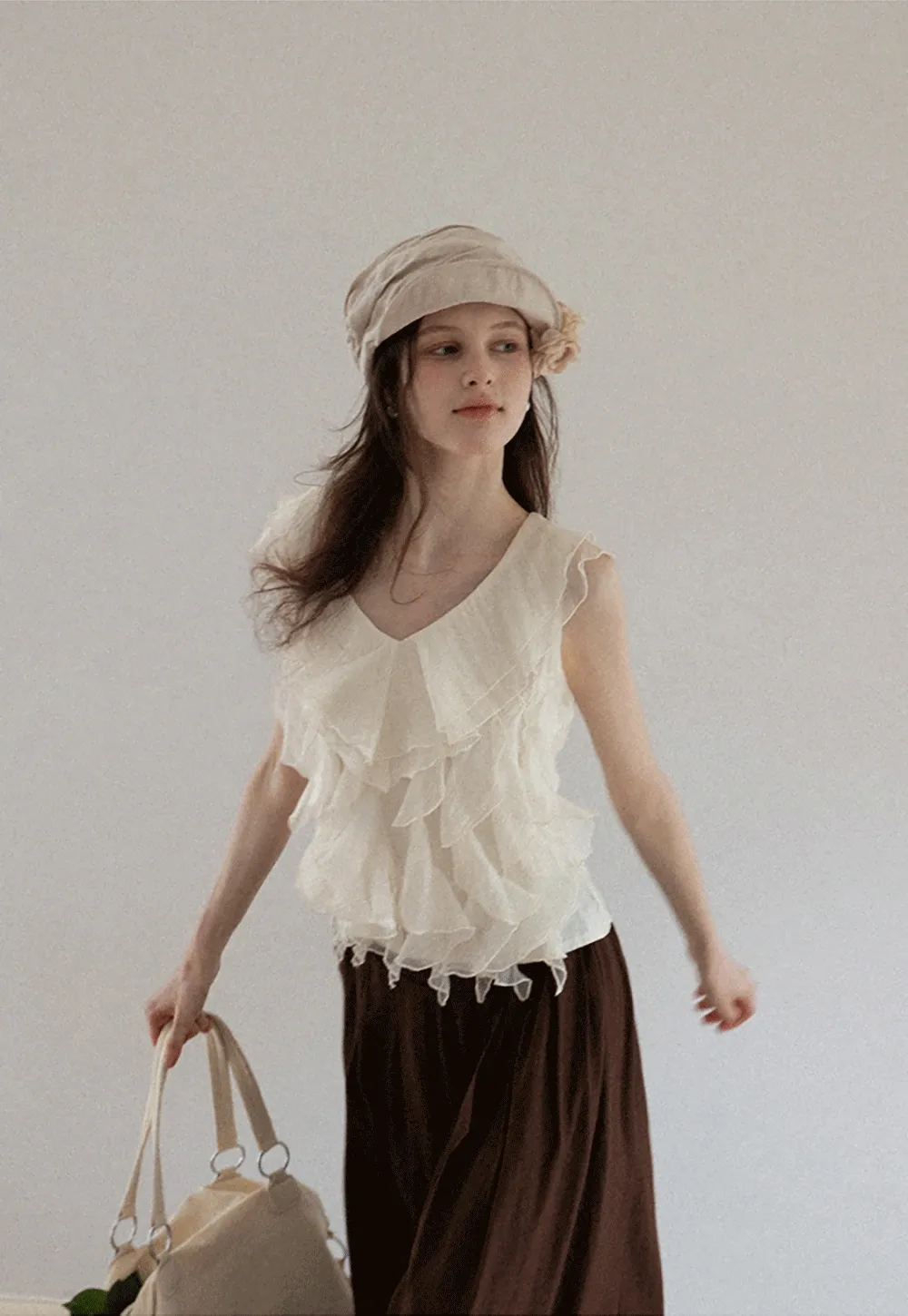 Women's Ruffle Layer Sleeveless Tank Top