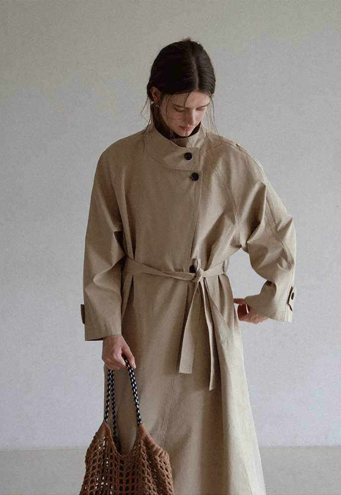 Relaxed Double-Breasted Trench Coat