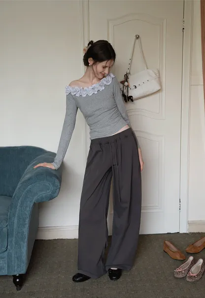 Women's Drawstring Wide-Leg Pants