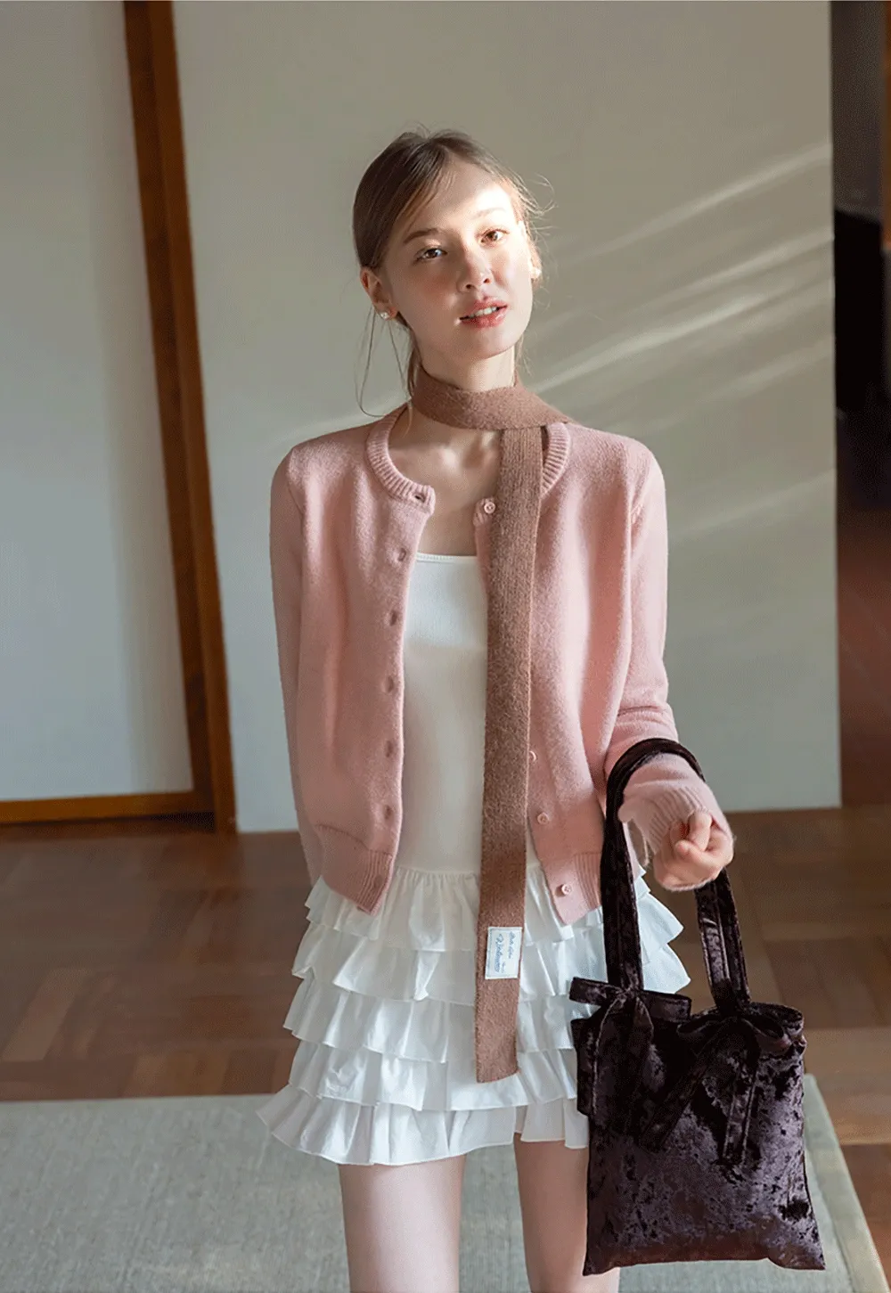 Womens Knit Button Down Cardigan Sweater