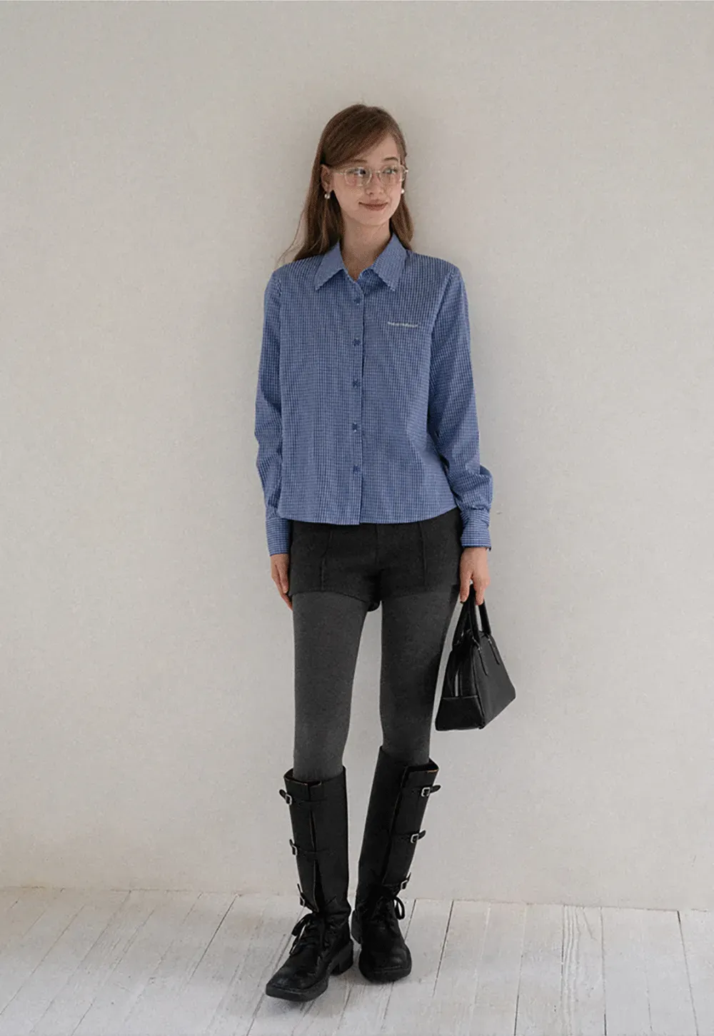 Blue Check Button Up Shirt