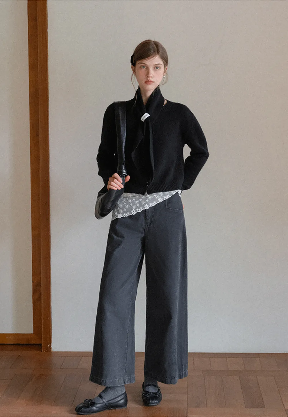 High-Rise Wide-Leg Denim Pants