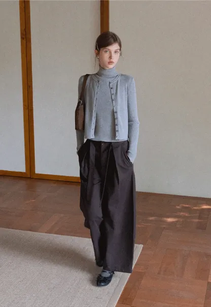 Turtleneck Tank and Long Sleeve Cardigan Set