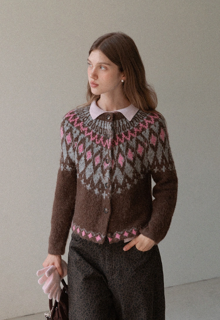 Vintage Fair Isle Knit Cardigan