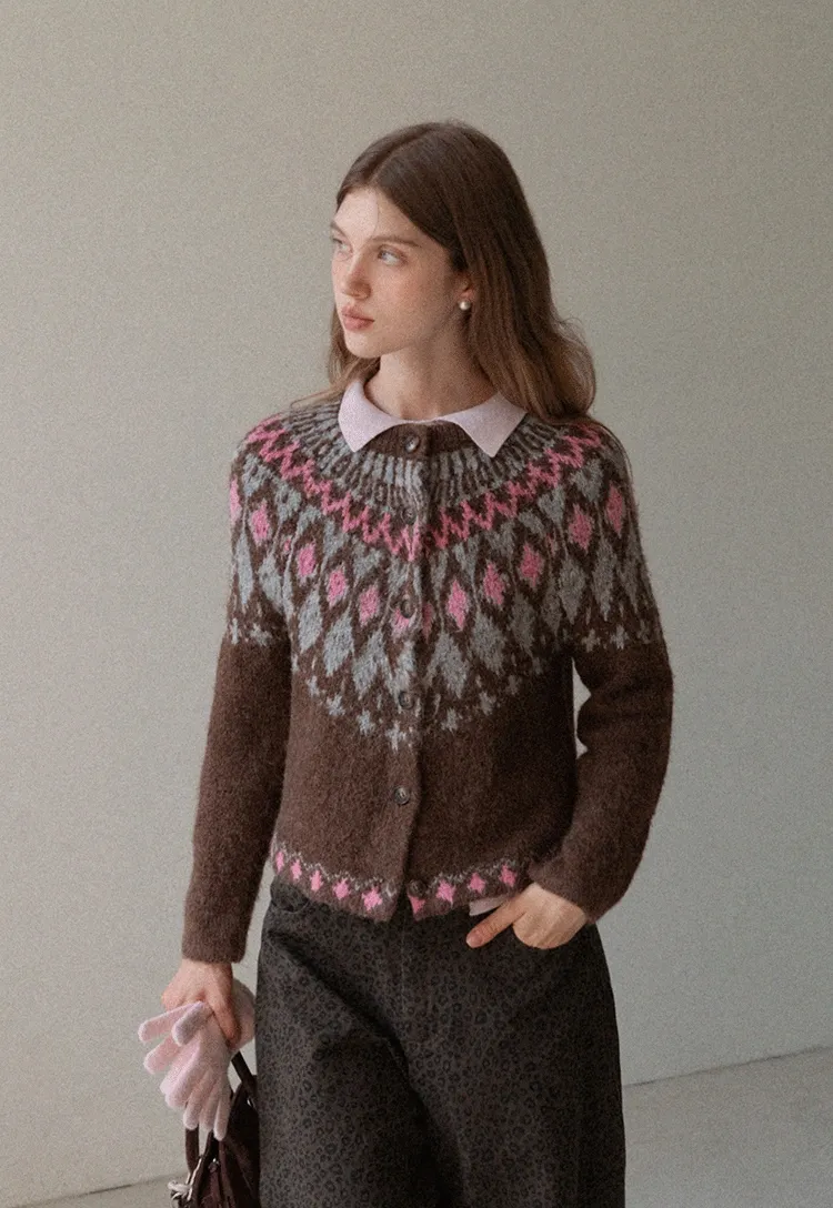 Vintage Fair Isle Knit Cardigan