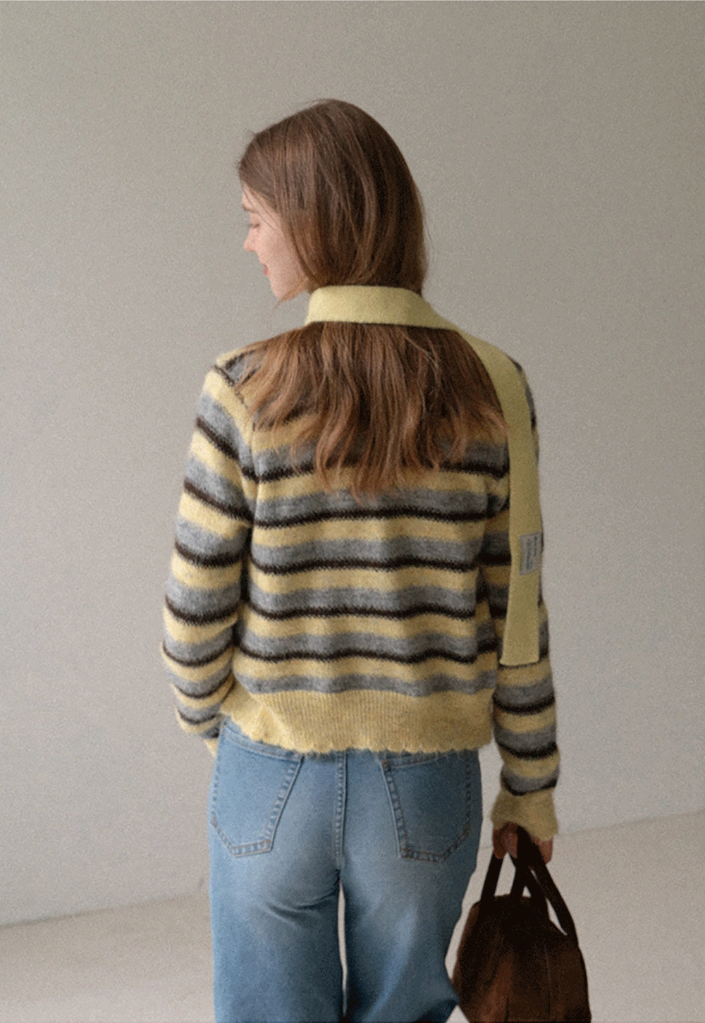 Vintage Striped Knit Cardigan for Women Casual