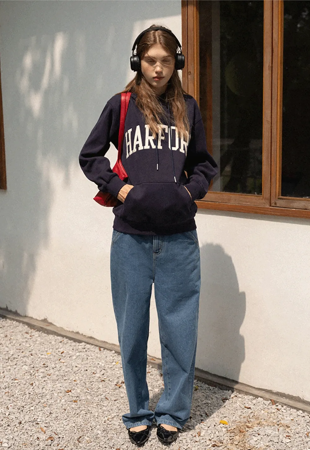 Stylish Hoodie with College Print