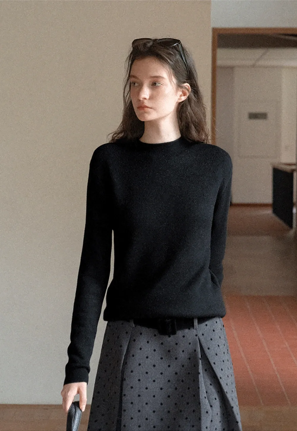 Women Soft Long Sleeve Crew Neck Sweater