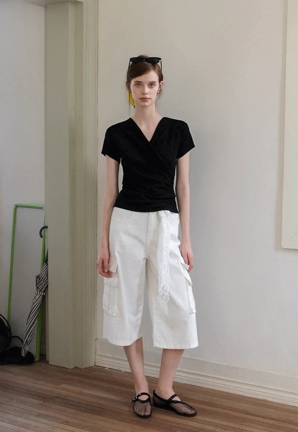 Women's Wrap V-Neck Short Sleeve T-Shirt