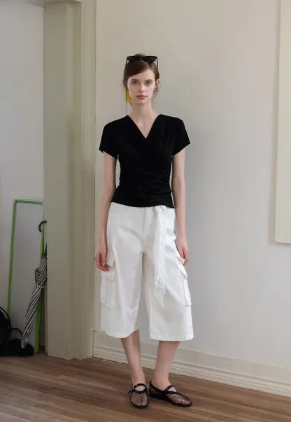 Women's Wrap V-Neck Short Sleeve T-Shirt