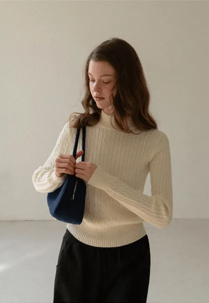 Soft Ribbed Knit Sweater with Cropped Fit