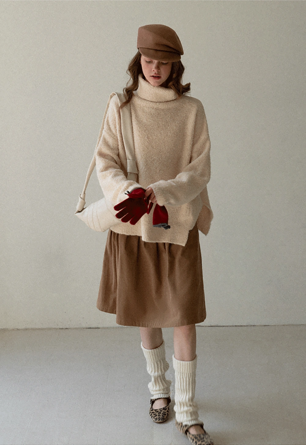 Oversized Turtleneck Knit Sweater