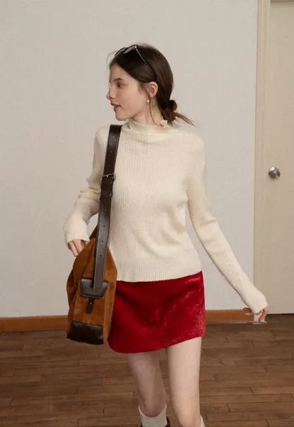 Women Velvet Mini Skirt for Winter