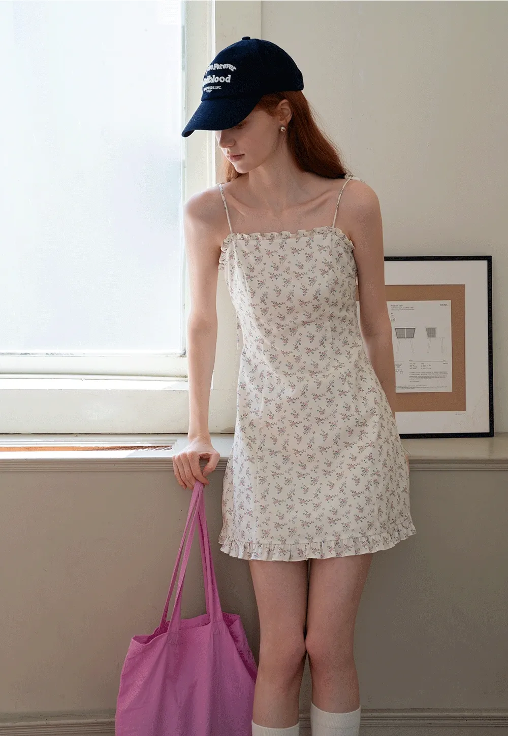 Floral Tie Strap Mini Dress