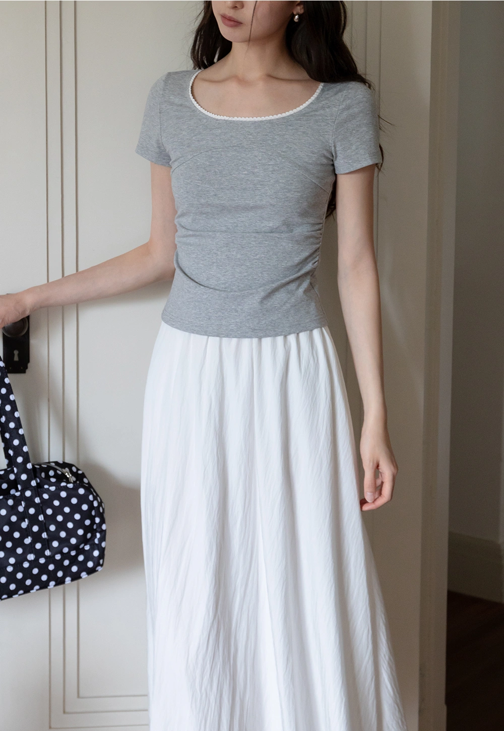 Women's Slim Fit Lace Trim T-Shirt