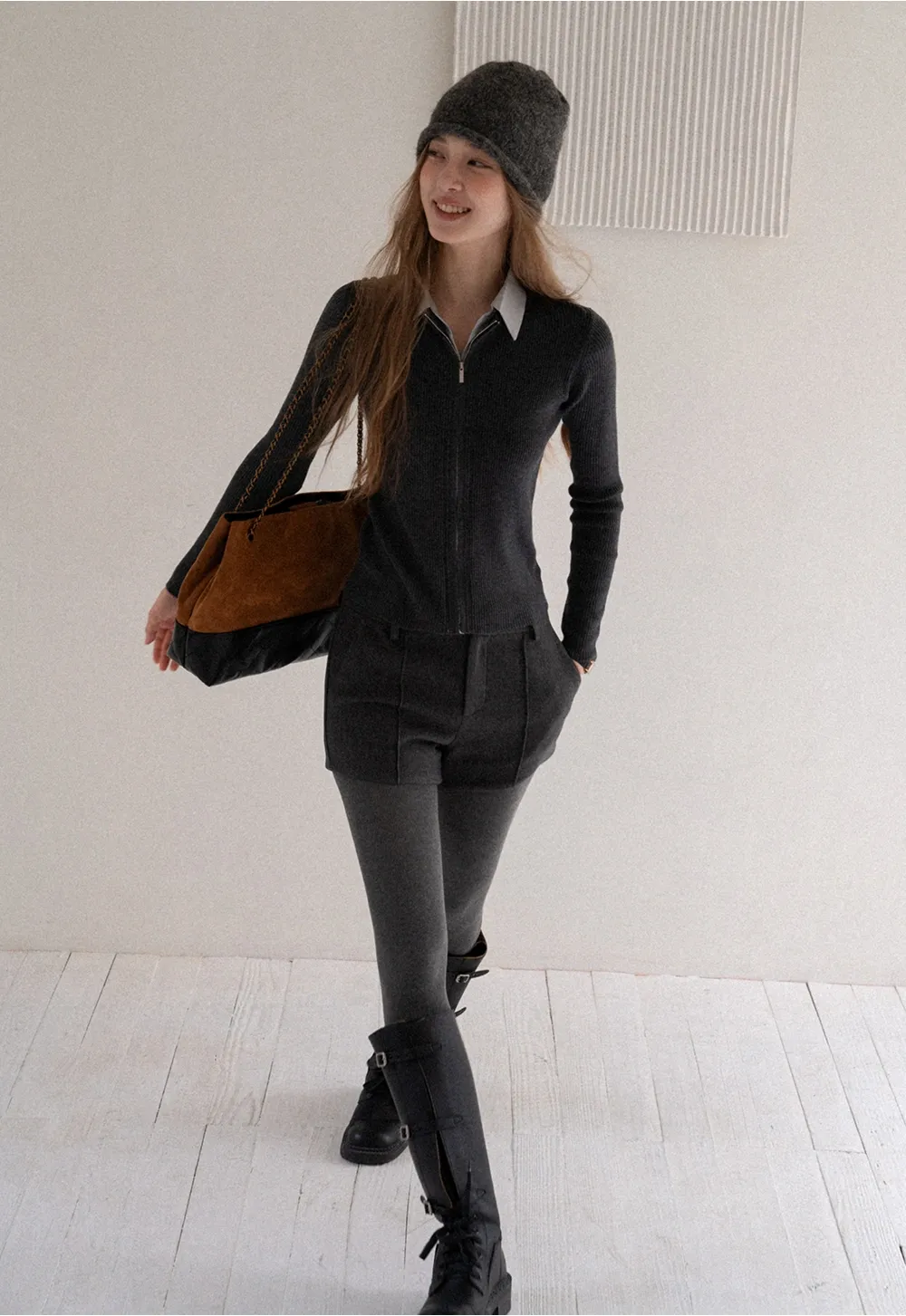 Women Elegant Pleated Shorts with Pockets High Waist