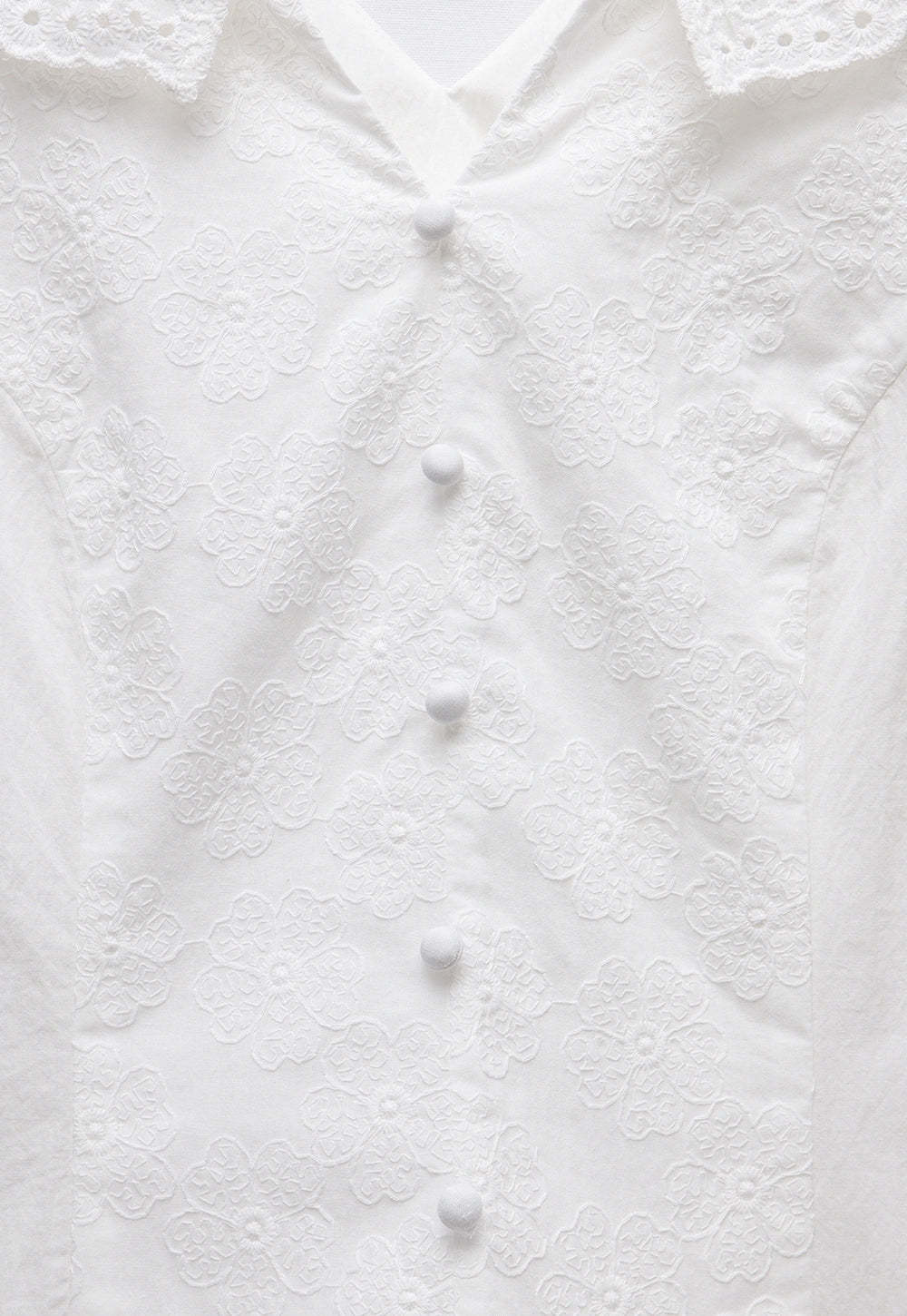 Women's Eyelet Lace V-Neck Blouse