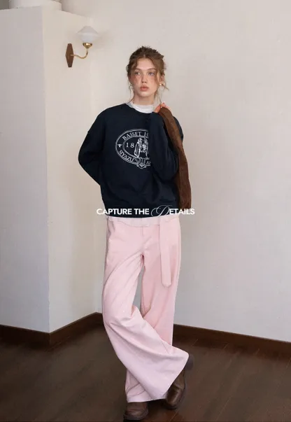 Dog Graphic Print Oversized Crew Neck Sweatshirt