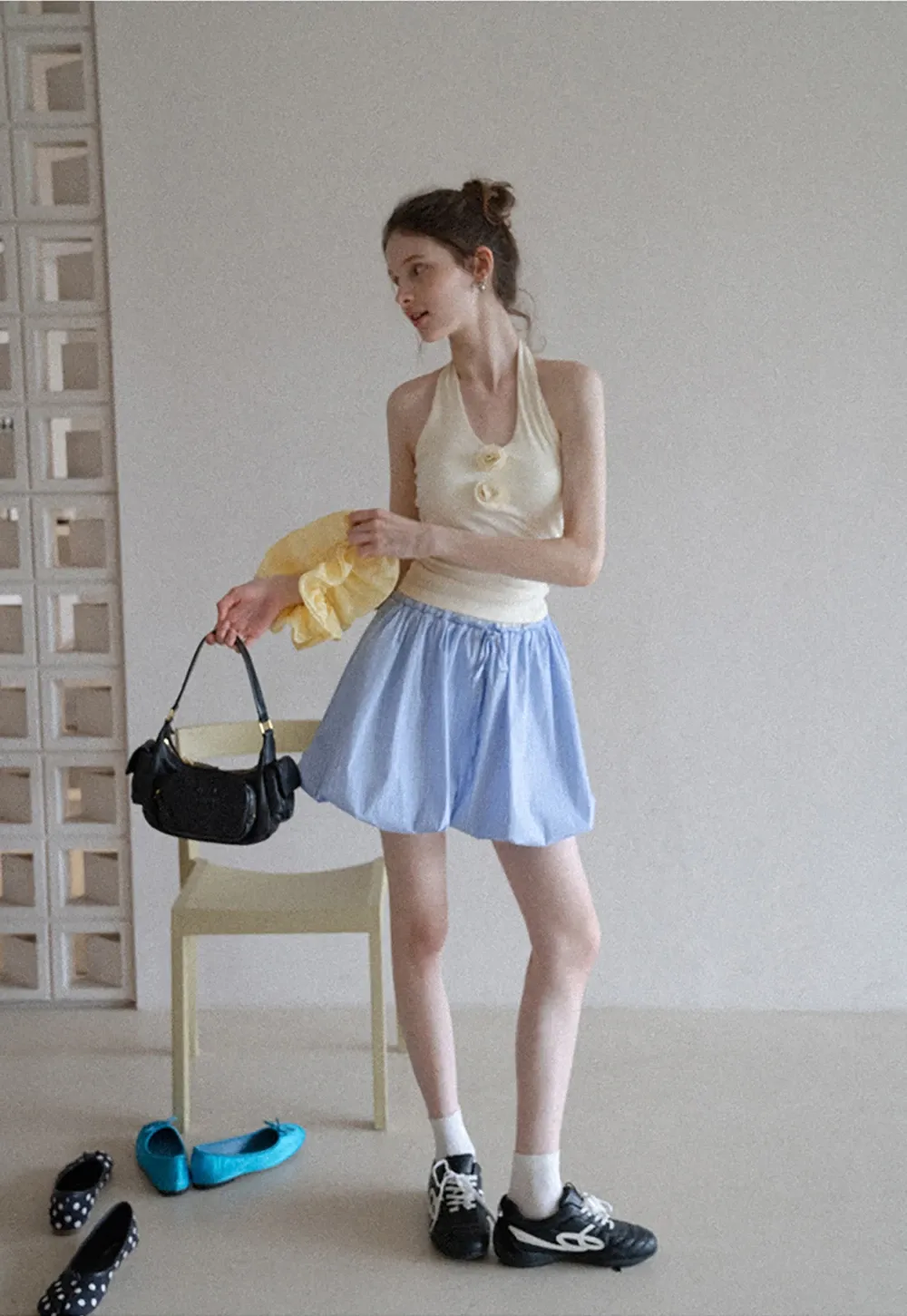 Women’s Rosette Halter Knit Tank