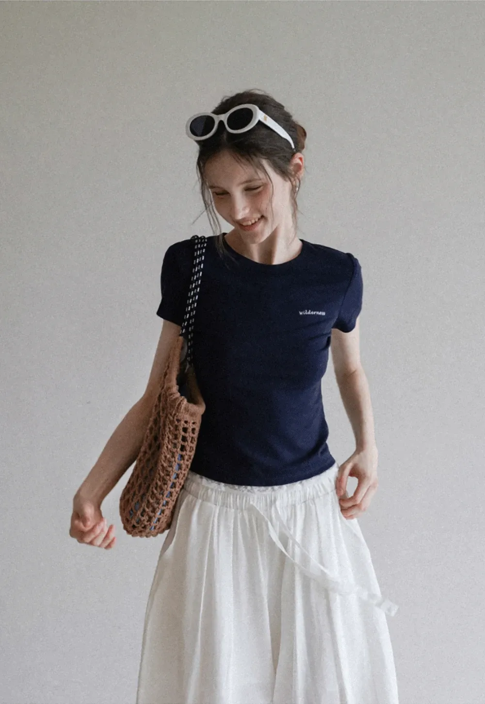 Lace Trim Embroidered T-Shirt