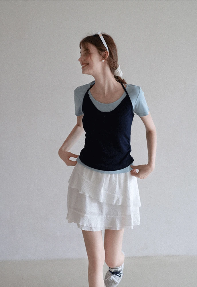 Women’s Asymmetrical Ruffle Mini Skirt