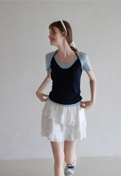 Women’s Asymmetrical Ruffle Mini Skirt