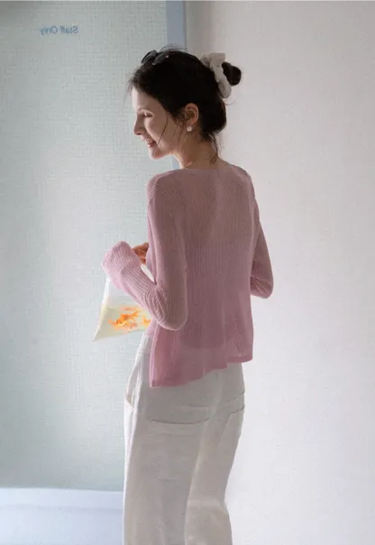 Women's Knit Cami and Sheer Cardigan Set