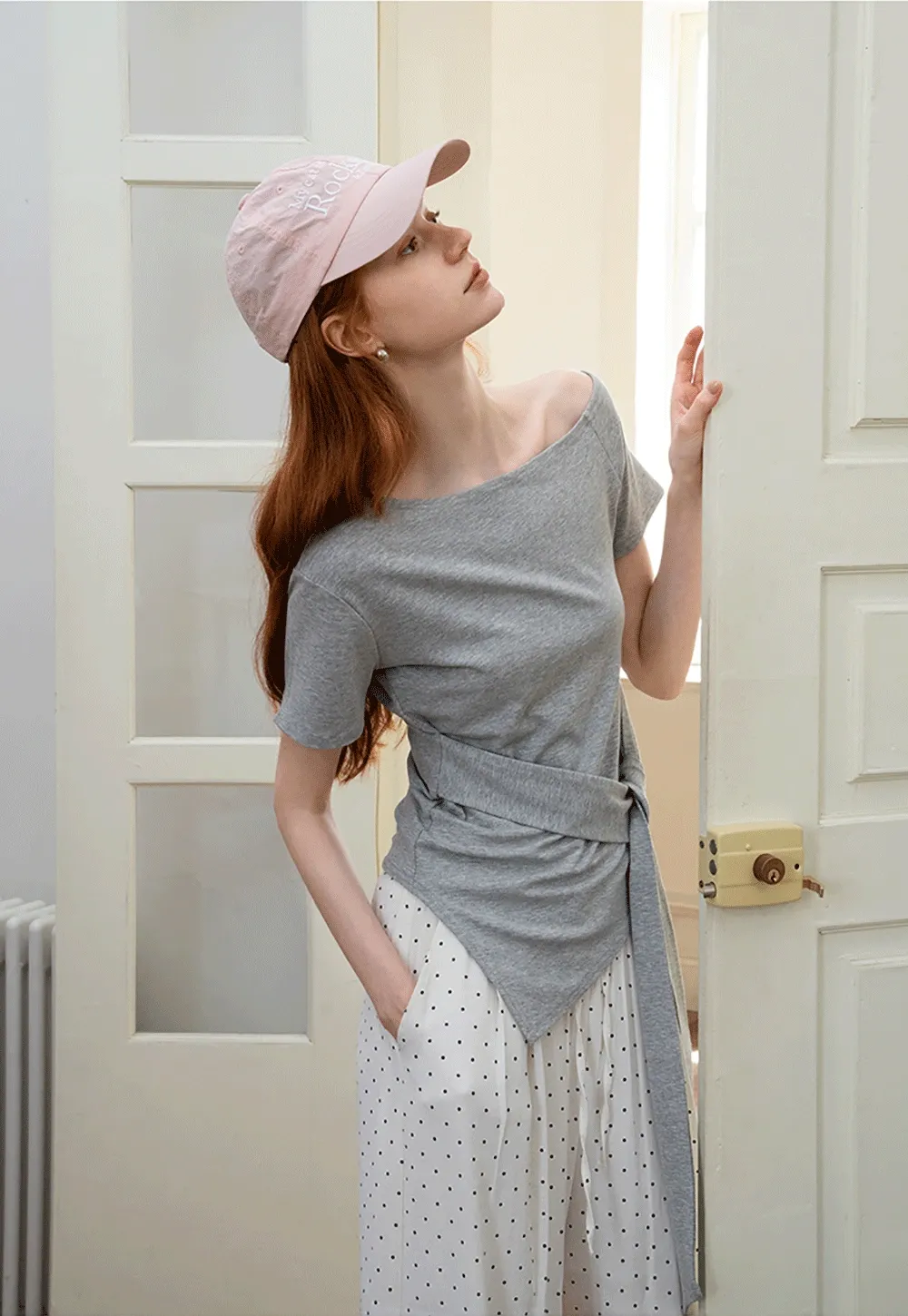 Off-Shoulder Top with Tie Waist