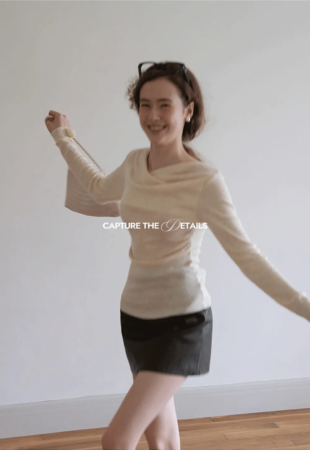 Womens Draped Cowl Neck Slim Fit Tops