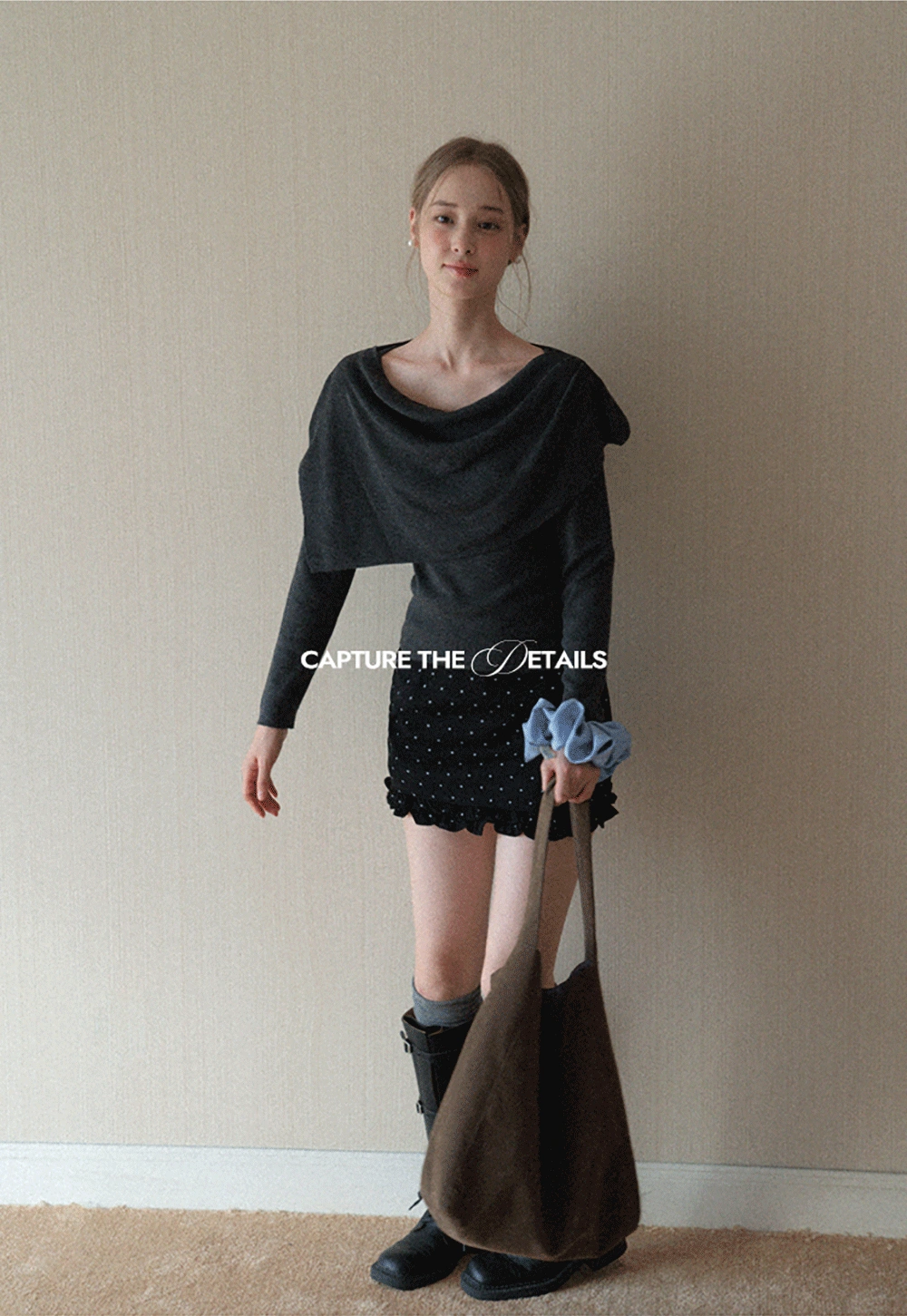 Womens Draped Cowl Neck Knit Top