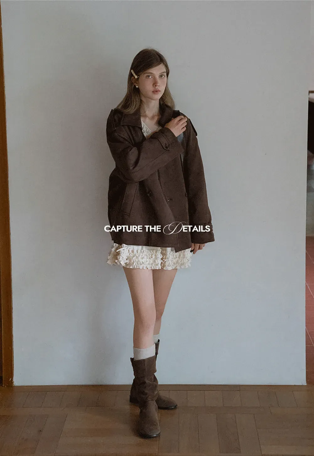 Double Breasted Suede Coat