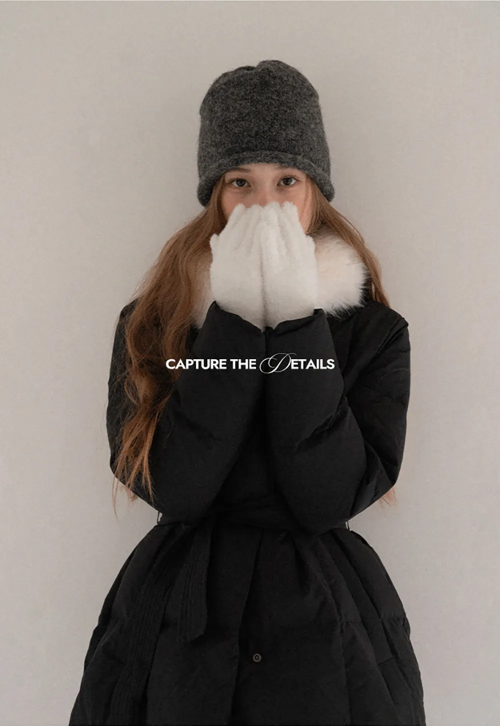 Belted Down Coat with Faux Fur Collar