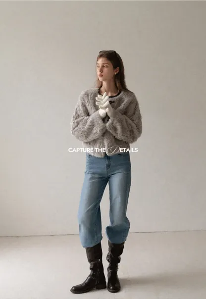 Toggle Closure Faux Fur Jacket