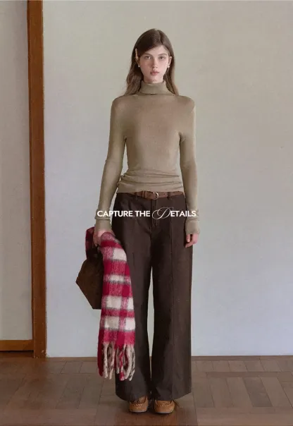 Ribbed Turtleneck Top