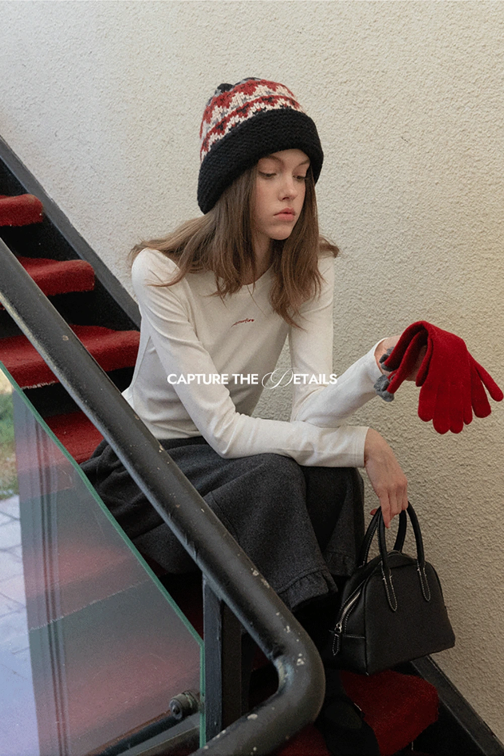 Japanese Vintage Jacquard Wool Blend Beret