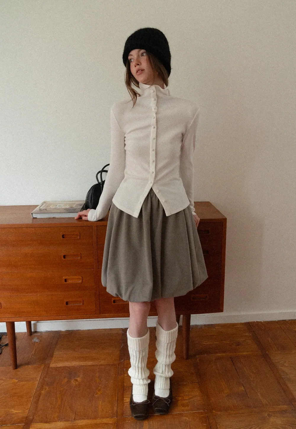 Elegant Ribbed Top with Button Detailing