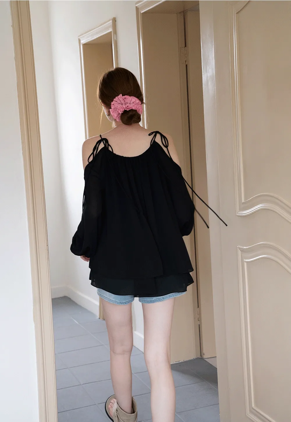 Women’s Off-Shoulder Black Blouse