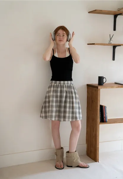 Women's Plaid Pleated Skirt