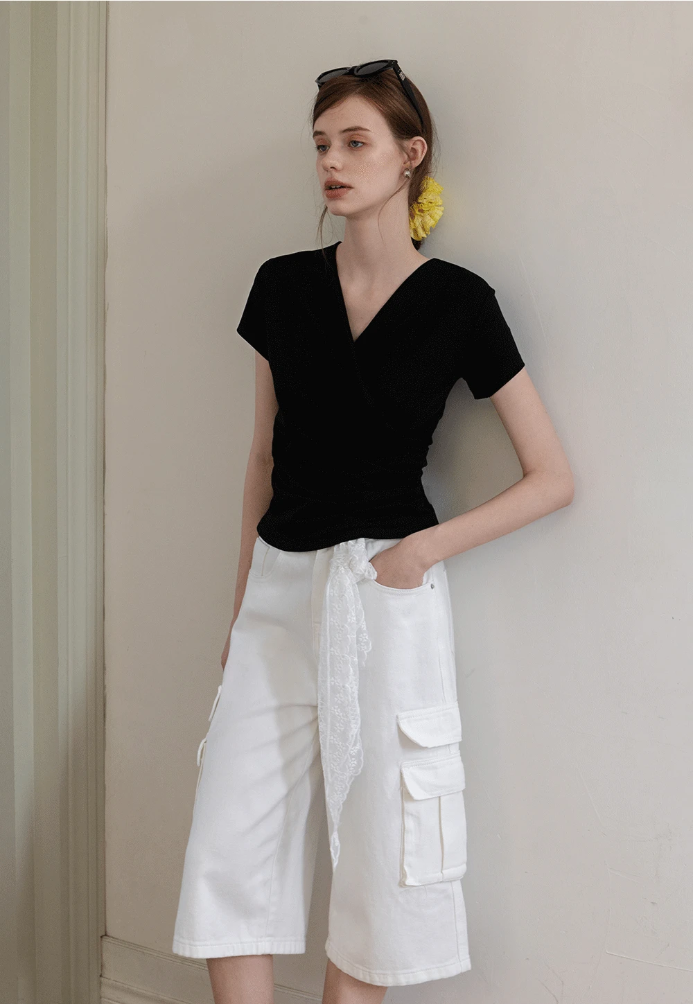 Women's Wrap V-Neck Short Sleeve T-Shirt