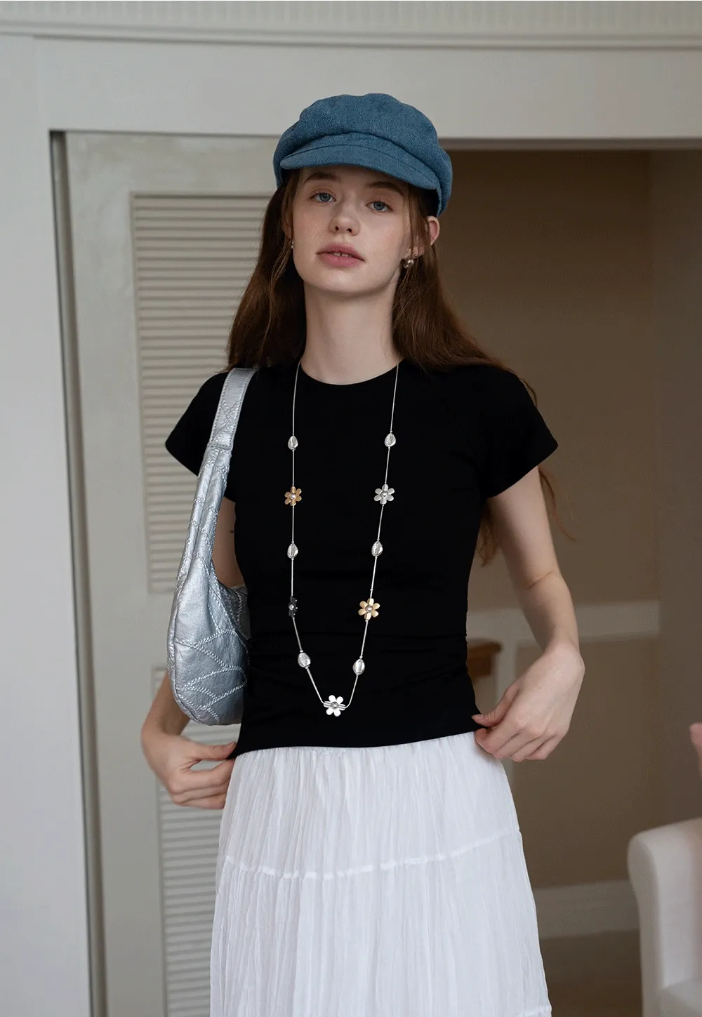 Slim Fit Side-Ruched Cap Sleeve Tee