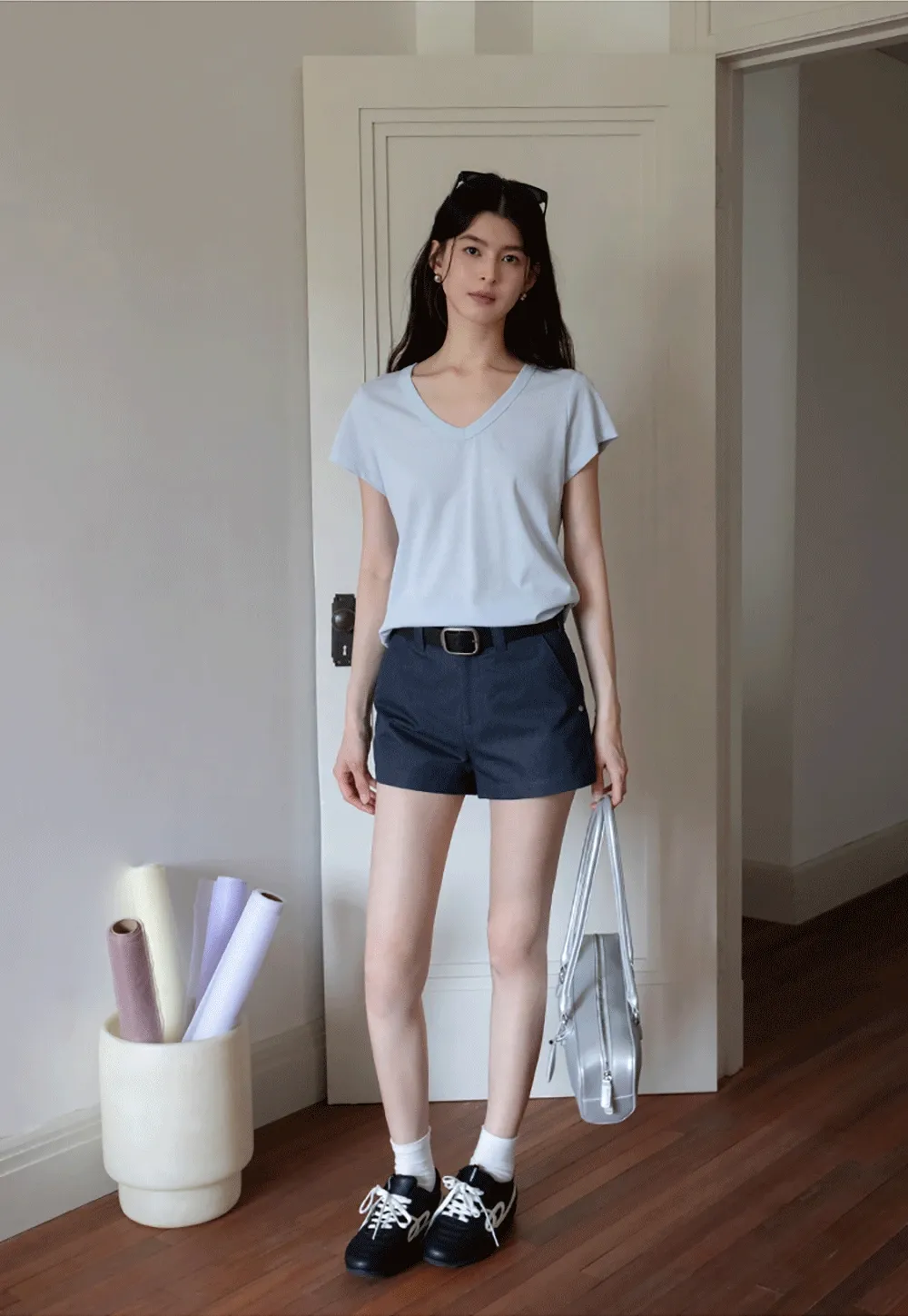 Women’s High Waist Belted Shorts
