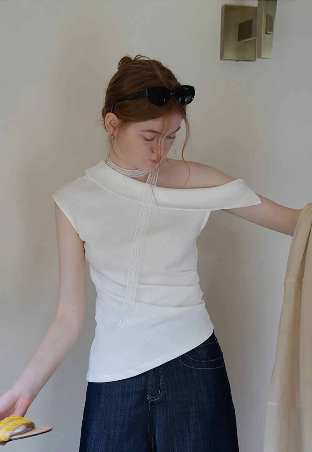 Women’s Asymmetrical Off Shoulder Top