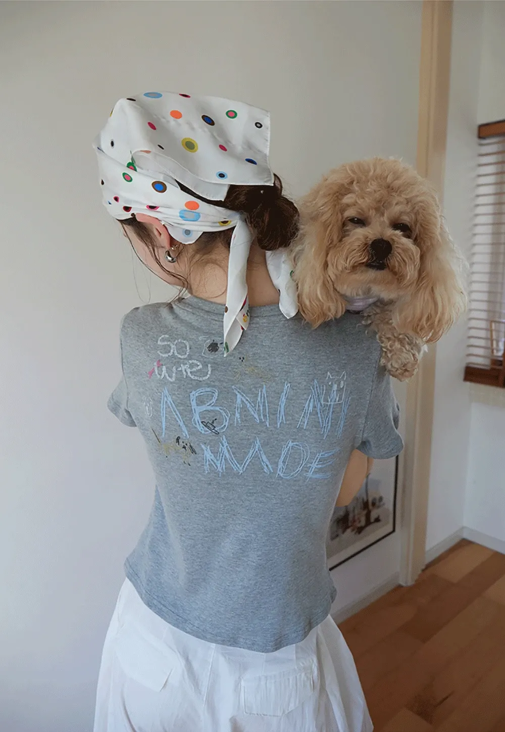 Artistic Dog Graphic Fitted Tee
