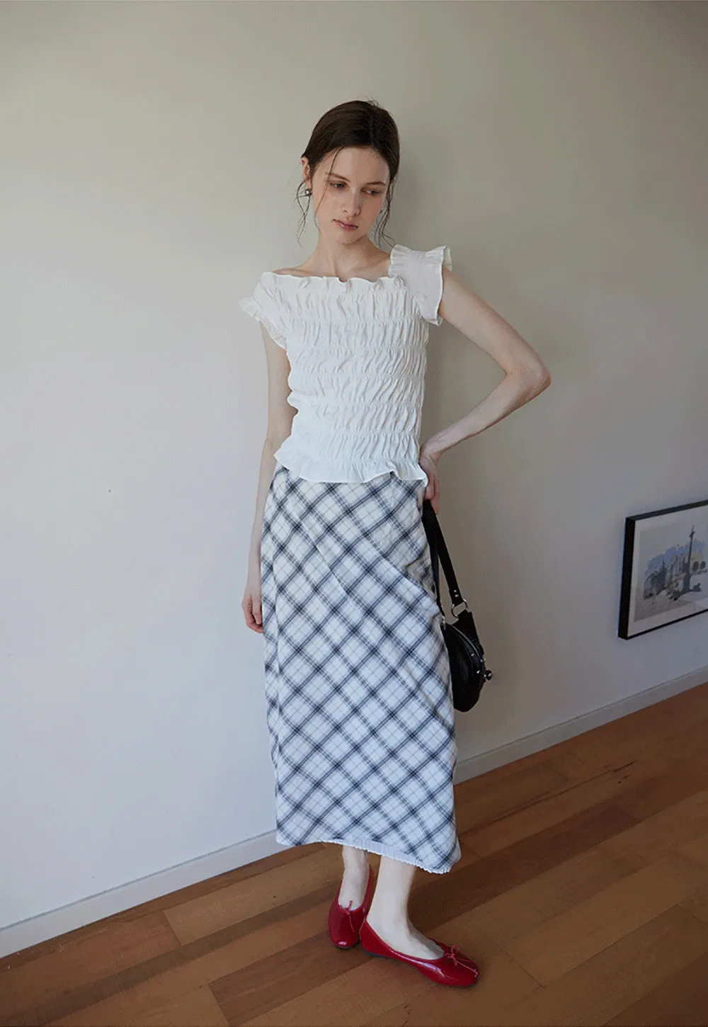 Women’s Plaid A-Line Midi Skirt