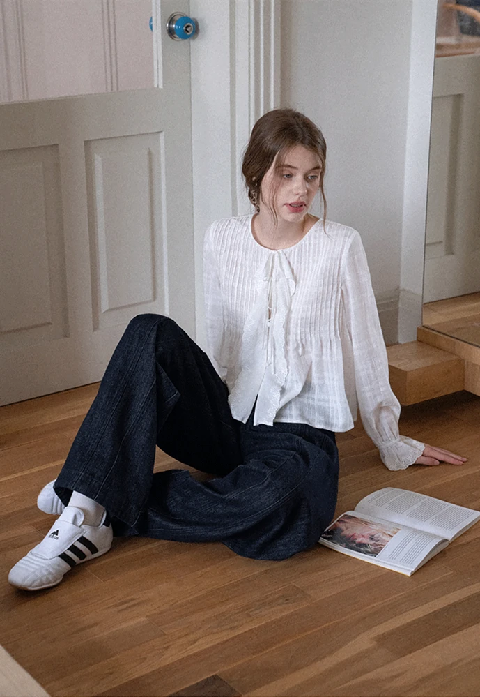 Women Wide‑Leg Denim Pants