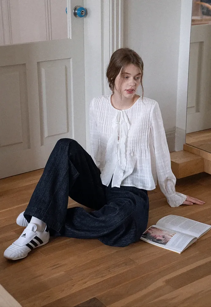 Women Wide‑Leg Denim Pants