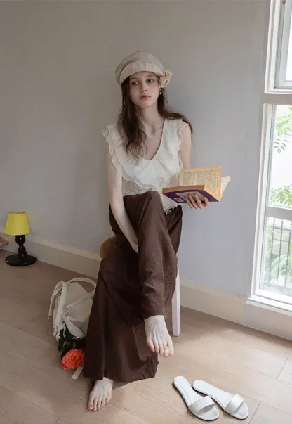 Women’s High Waist Pleated Wide Leg Pants